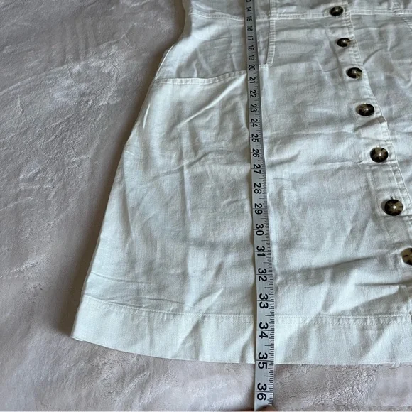 Sold! ❤️Madewell Linen-Cotton Puff-Sleeve Mini Dress - Picture 9 of 15